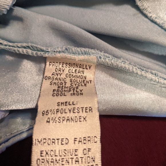 Jessica McClintock 14 VTG Prom Art Deco Blue Strapless Formal Maxi Gown - Picture 7 of 8